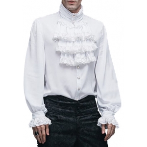 White Ruffle Shirt - Mens Halloween Costumes